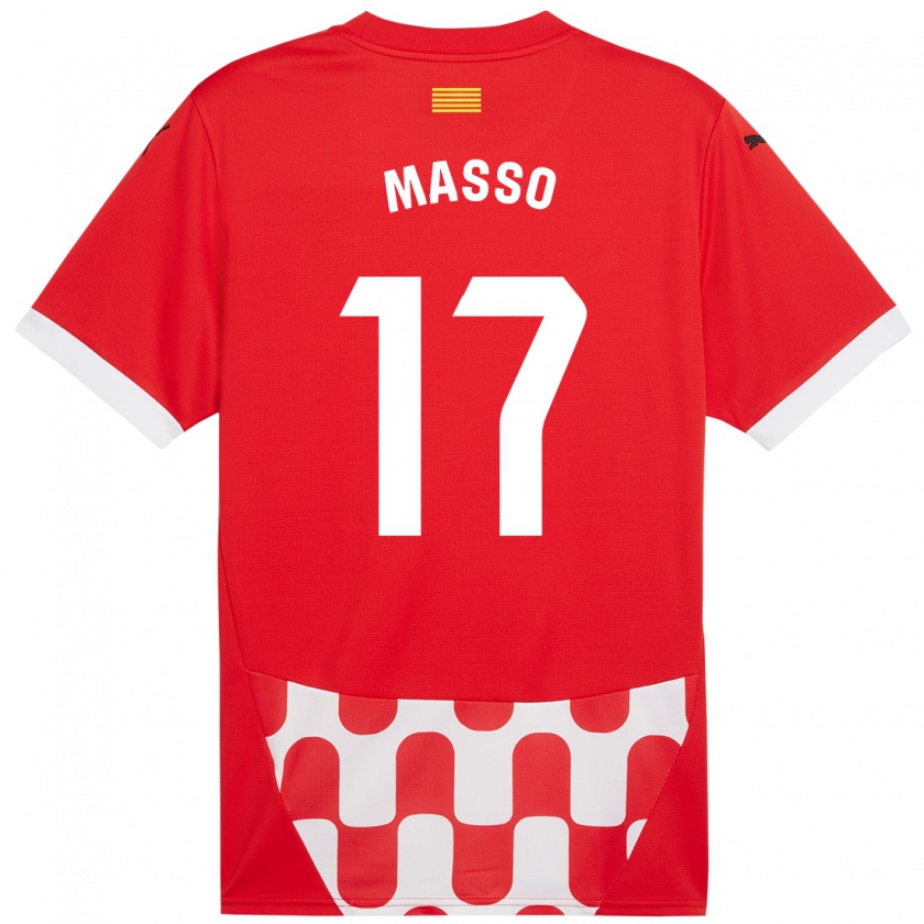 Kandiny Kinder Ainoa Massó #17 Rot Weiß Heimtrikot Trikot 2024/25 T-Shirt