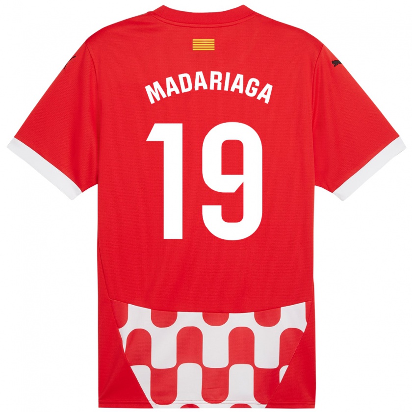 Kandiny Kinder Génesis Madariaga #19 Rot Weiß Heimtrikot Trikot 2024/25 T-Shirt