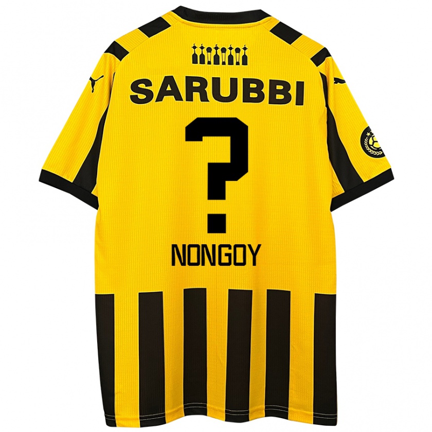 Kandiny Kinder Pablo Nongoy #0 Gelb Schwarz Heimtrikot Trikot 2024/25 T-Shirt