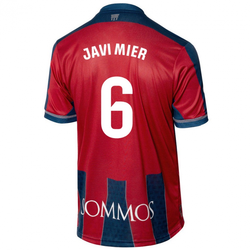 Kandiny Kinder Javi Mier #6 Rot Blau Heimtrikot Trikot 2024/25 T-Shirt