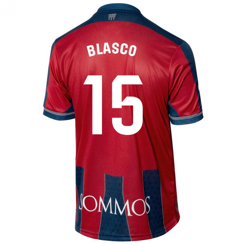 Kandiny Kinder Jérémy Blasco #15 Rot Blau Heimtrikot Trikot 2024/25 T-Shirt