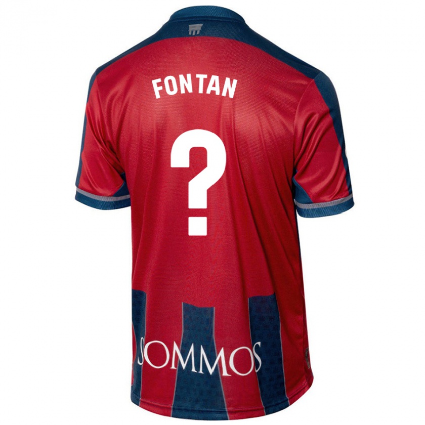 Kandiny Kinder Nico Fontán #0 Rot Blau Heimtrikot Trikot 2024/25 T-Shirt