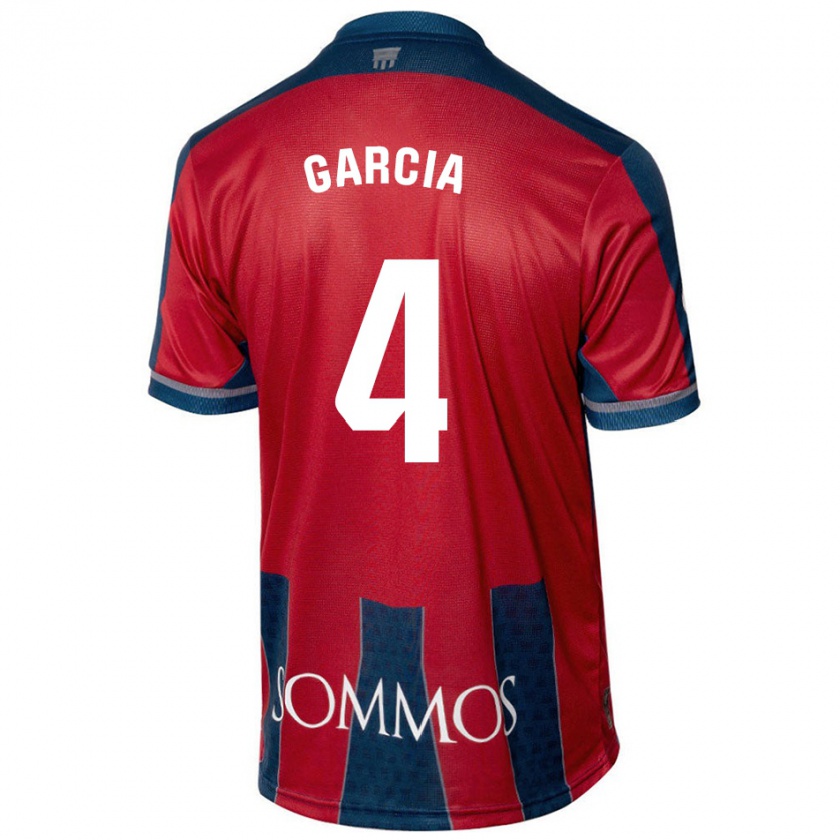 Kandiny Kinder Nacho García #4 Rot Blau Heimtrikot Trikot 2024/25 T-Shirt