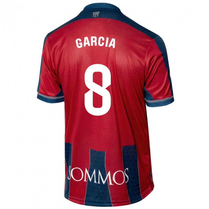 Kandiny Kinder David García #8 Rot Blau Heimtrikot Trikot 2024/25 T-Shirt