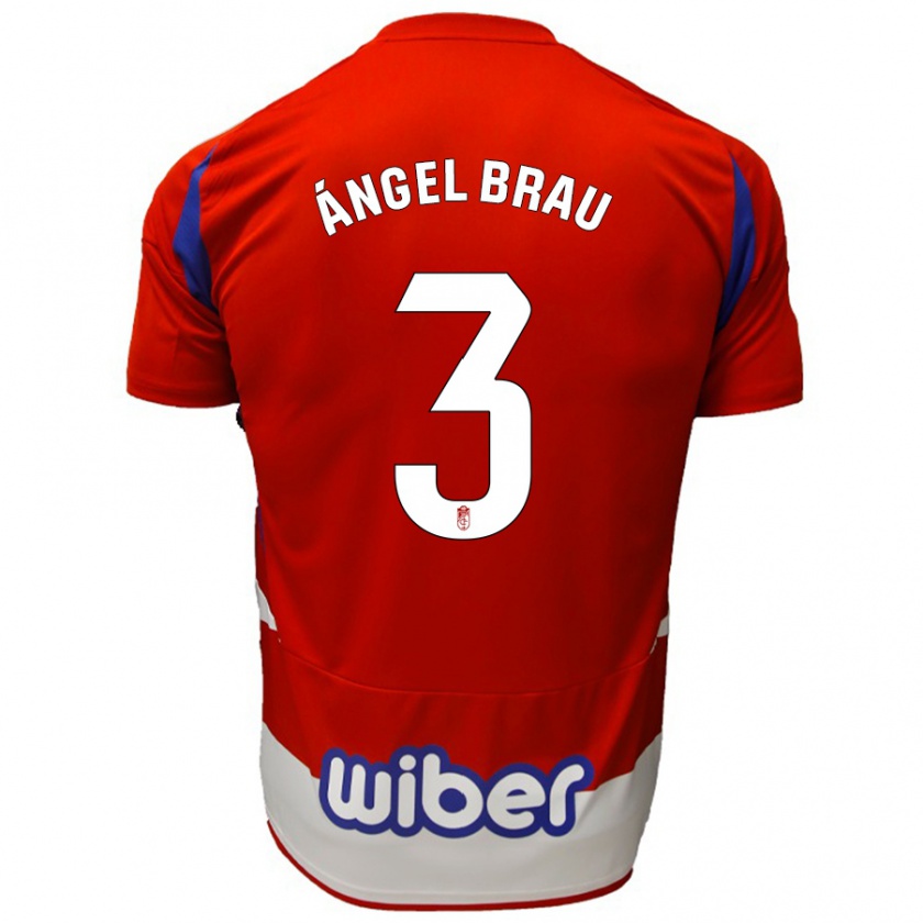 Kandiny Kinder Miguel Ángel Brau #3 Rot Weiß Blau Heimtrikot Trikot 2024/25 T-Shirt