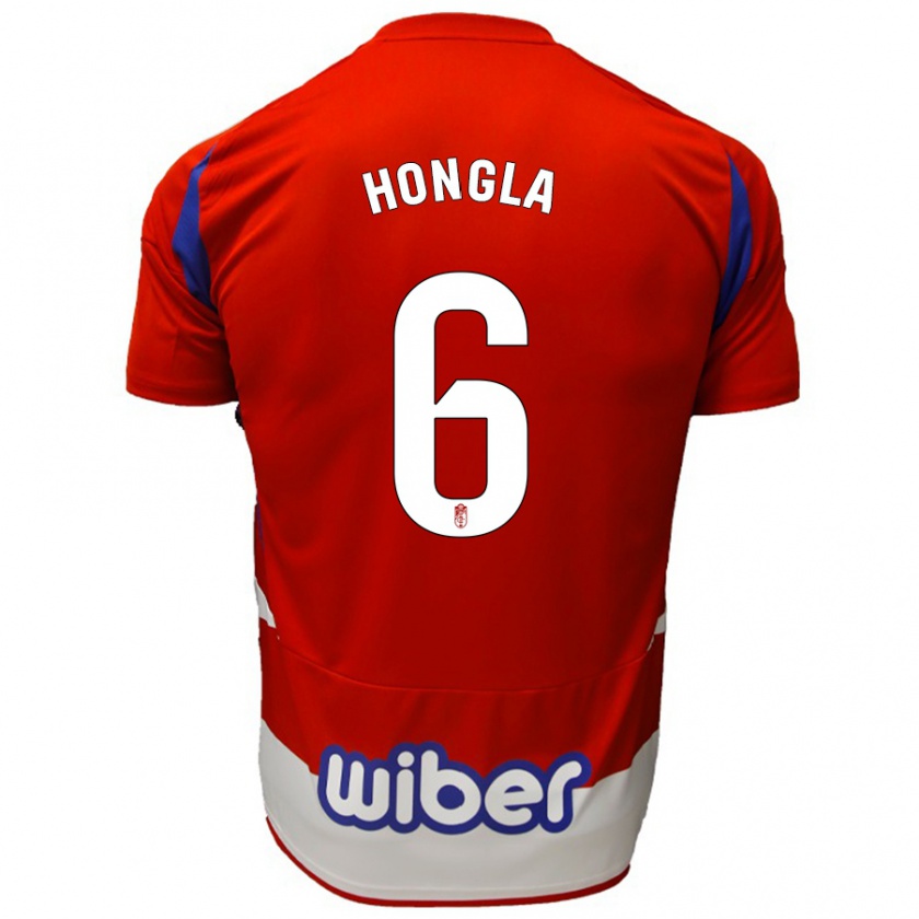 Kandiny Kinder Martin Hongla #6 Rot Weiß Blau Heimtrikot Trikot 2024/25 T-Shirt