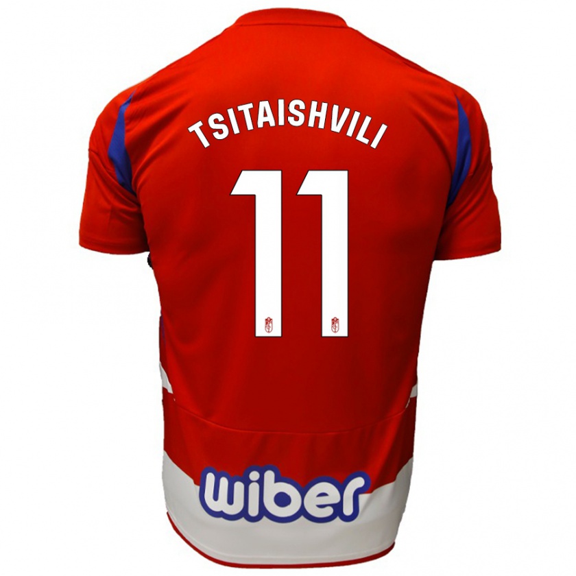 Kandiny Kinder Georgiy Tsitaishvili #11 Rot Weiß Blau Heimtrikot Trikot 2024/25 T-Shirt