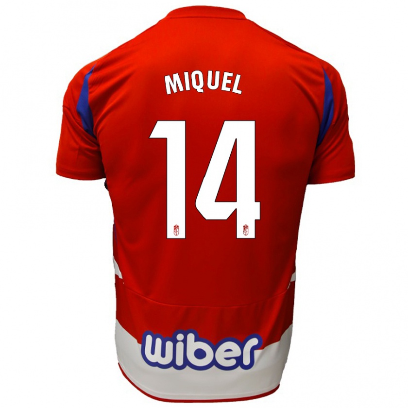 Kandiny Kinder Ignasi Miquel #14 Rot Weiß Blau Heimtrikot Trikot 2024/25 T-Shirt