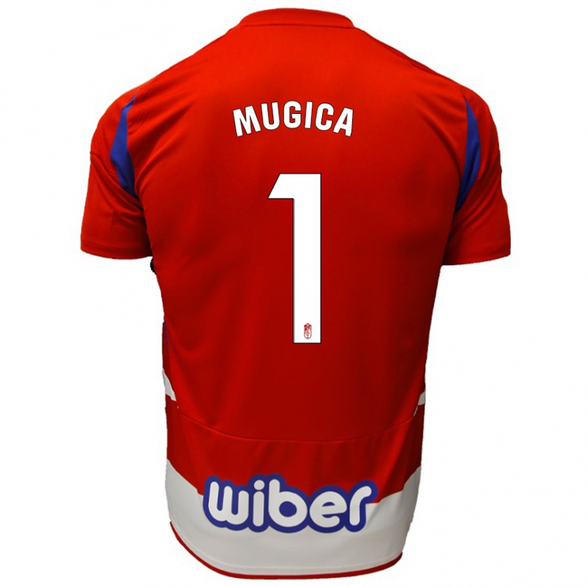 Kandiny Kinder Juan Múgica #1 Rot Weiß Blau Heimtrikot Trikot 2024/25 T-Shirt