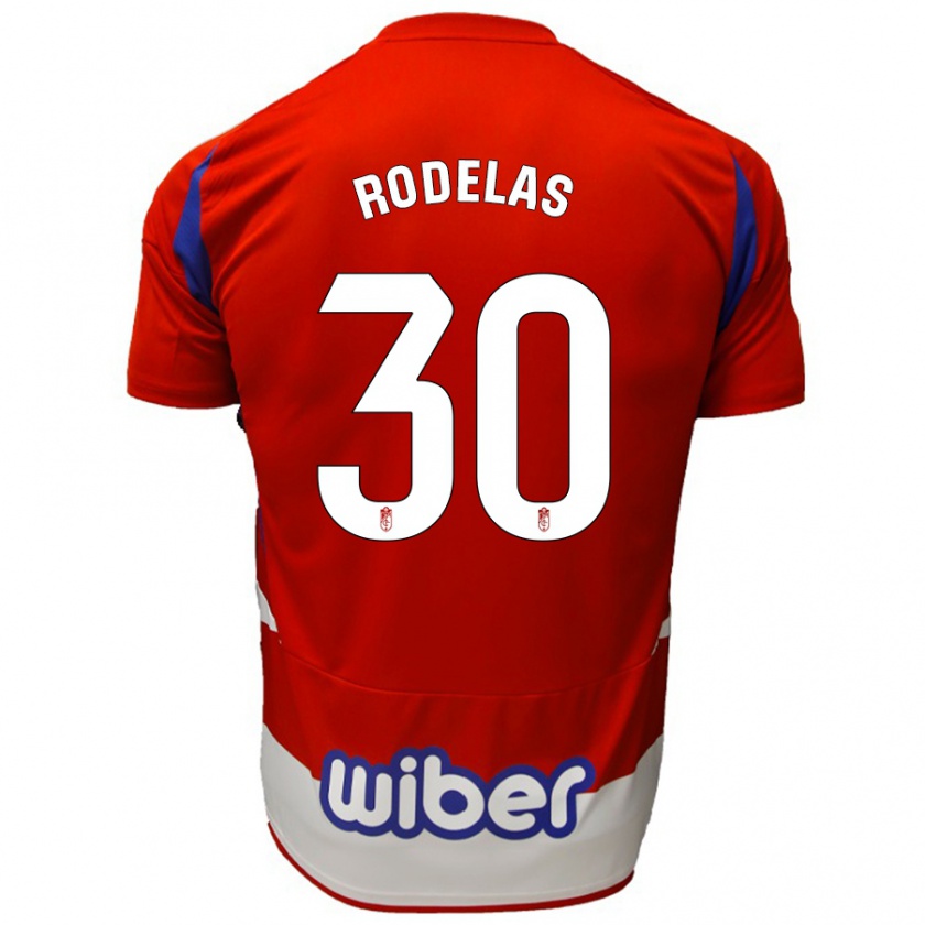 Kandiny Kinder Sergio Rodelas #30 Rot Weiß Blau Heimtrikot Trikot 2024/25 T-Shirt