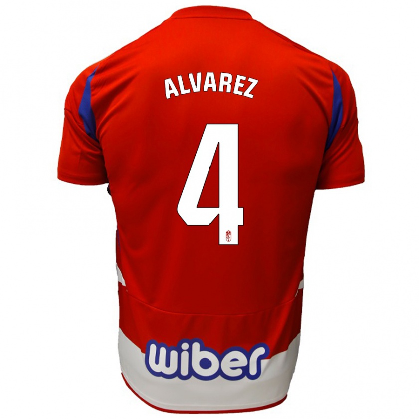 Kandiny Kinder Isabel Álvarez #4 Rot Weiß Blau Heimtrikot Trikot 2024/25 T-Shirt