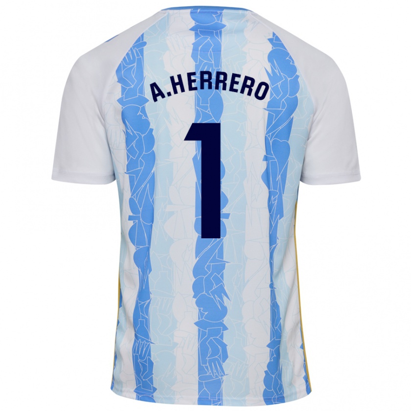 Kandiny Kinder Alfonso Herrero #1 Weiß Blau Heimtrikot Trikot 2024/25 T-Shirt