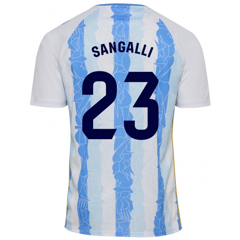 Kandiny Kinder Luca Sangalli #23 Weiß Blau Heimtrikot Trikot 2024/25 T-Shirt