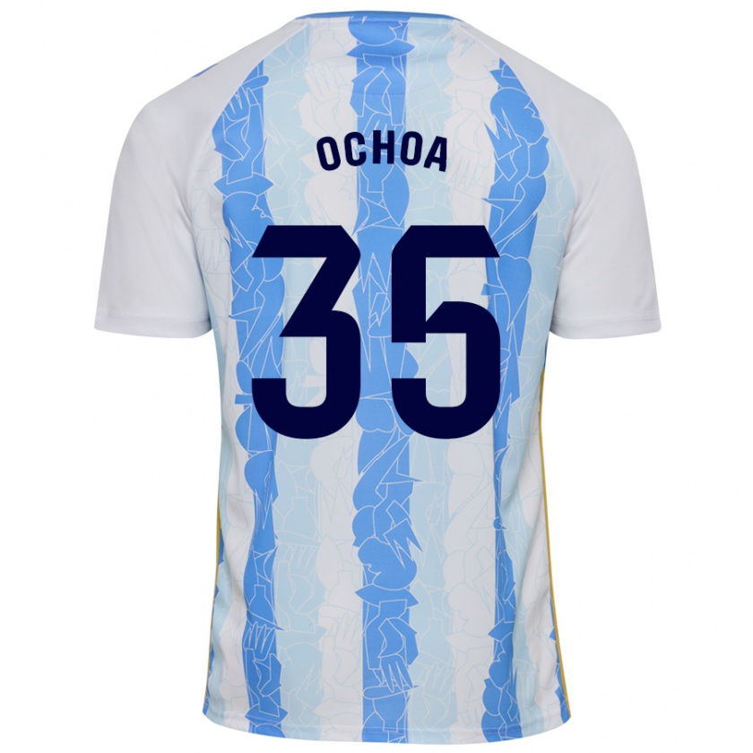 Kandiny Kinder Aarón Ochoa #35 Weiß Blau Heimtrikot Trikot 2024/25 T-Shirt