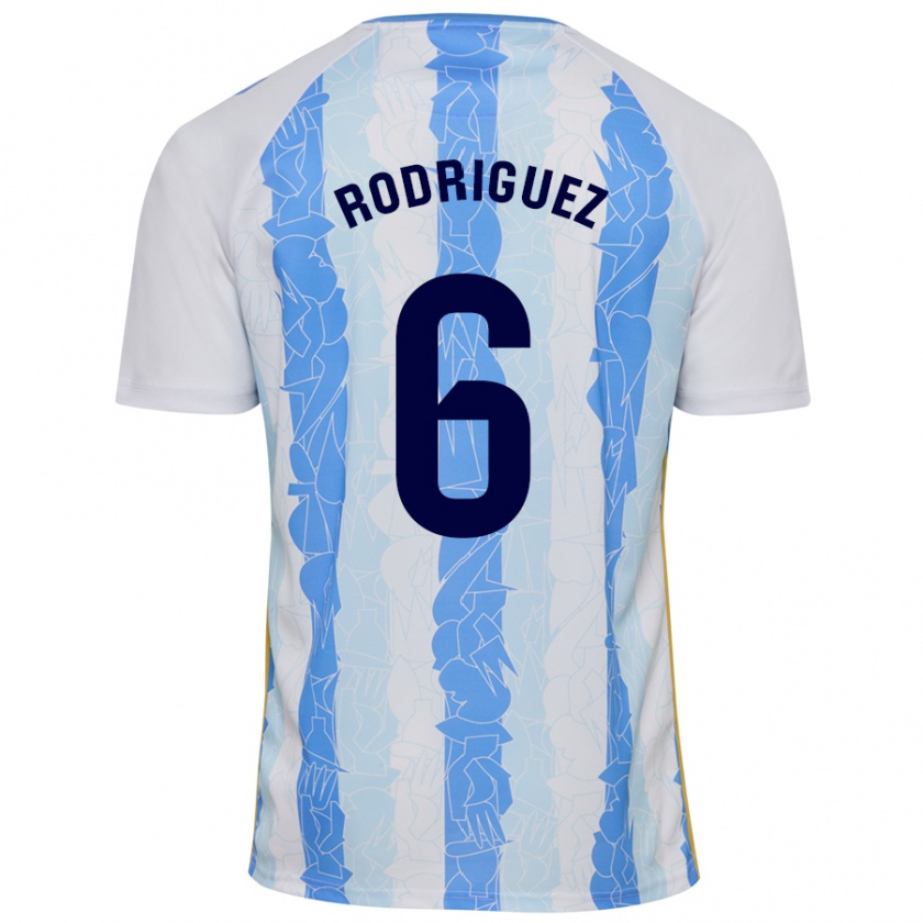 Kandiny Kinder Rafa Rodríguez #6 Weiß Blau Heimtrikot Trikot 2024/25 T-Shirt