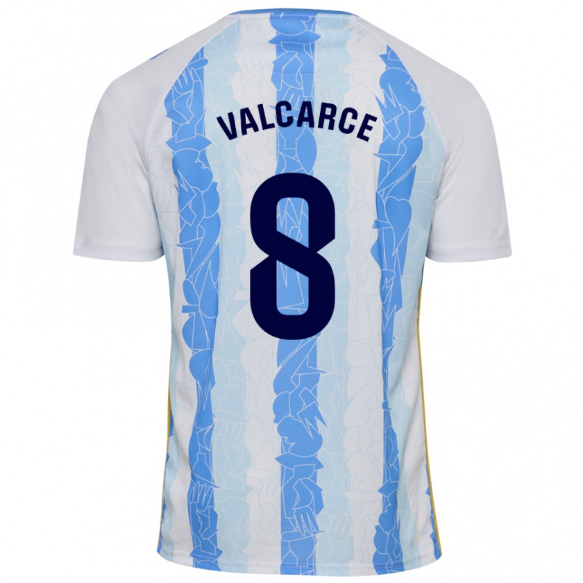 Kandiny Kinder Alejandro Valcarce #8 Weiß Blau Heimtrikot Trikot 2024/25 T-Shirt