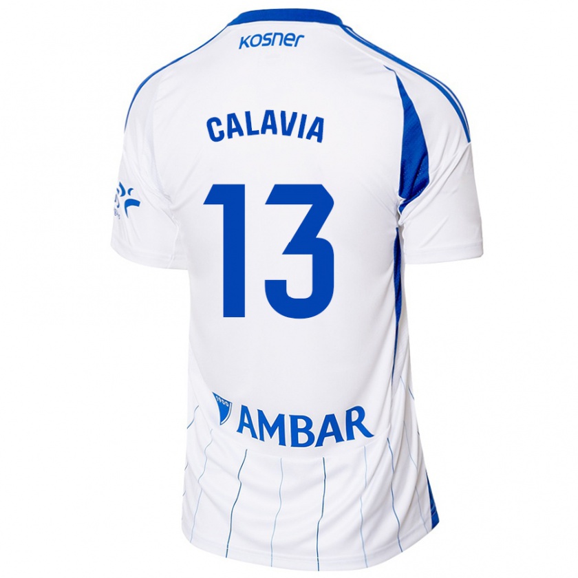 Kandiny Kinder Carlos Calavia #13 Rot Weiß Heimtrikot Trikot 2024/25 T-Shirt