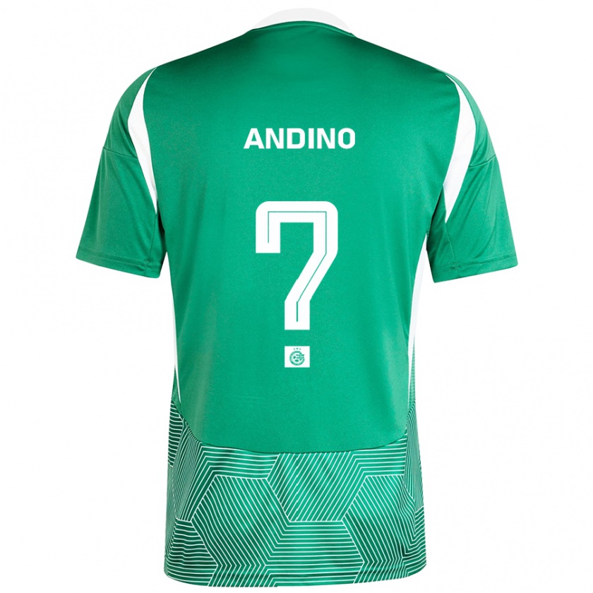 Kandiny Kinder Ange Andino #0 Grün Weiß Heimtrikot Trikot 2024/25 T-Shirt