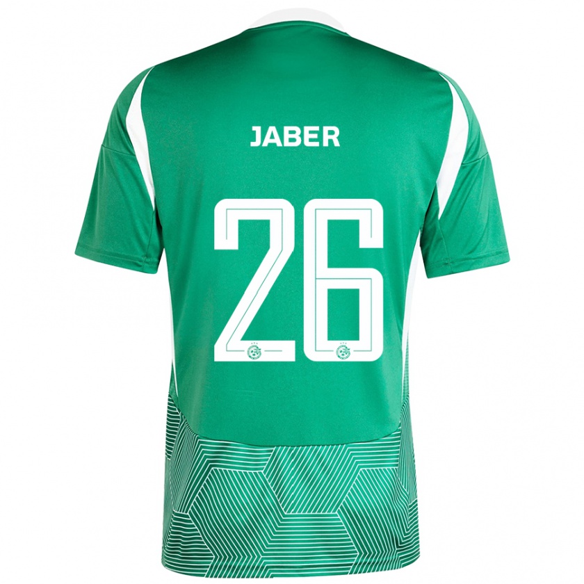 Kandiny Kinder Mahmoud Jaber #26 Grün Weiß Heimtrikot Trikot 2024/25 T-Shirt