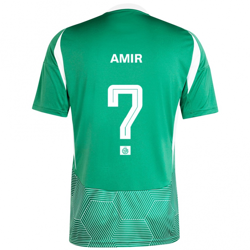 Kandiny Kinder Elad Amir #0 Grün Weiß Heimtrikot Trikot 2024/25 T-Shirt