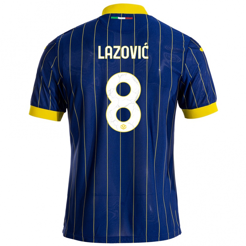 Kandiny Kinder Darko Lazović #8 Blau Gelb Heimtrikot Trikot 2024/25 T-Shirt