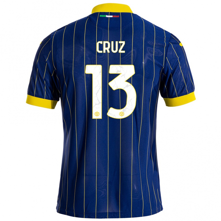 Kandiny Kinder Juan Manuel Cruz #13 Blau Gelb Heimtrikot Trikot 2024/25 T-Shirt