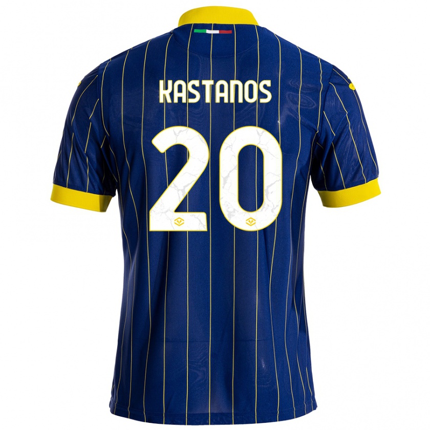 Kandiny Kinder Grigoris Kastanos #20 Blau Gelb Heimtrikot Trikot 2024/25 T-Shirt