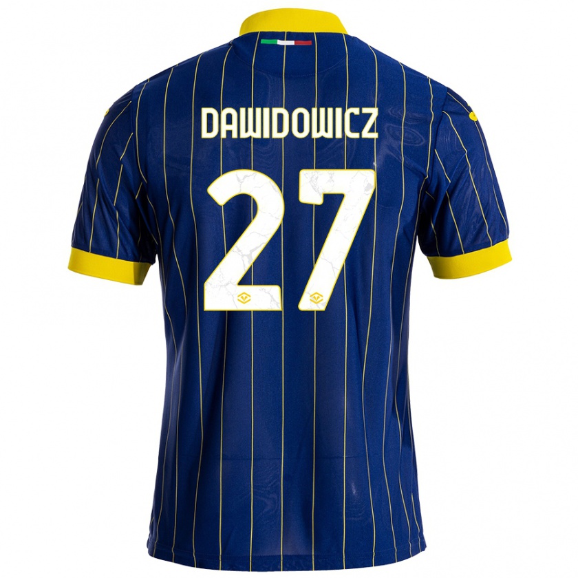 Kandiny Kinder Paweł Dawidowicz #27 Blau Gelb Heimtrikot Trikot 2024/25 T-Shirt