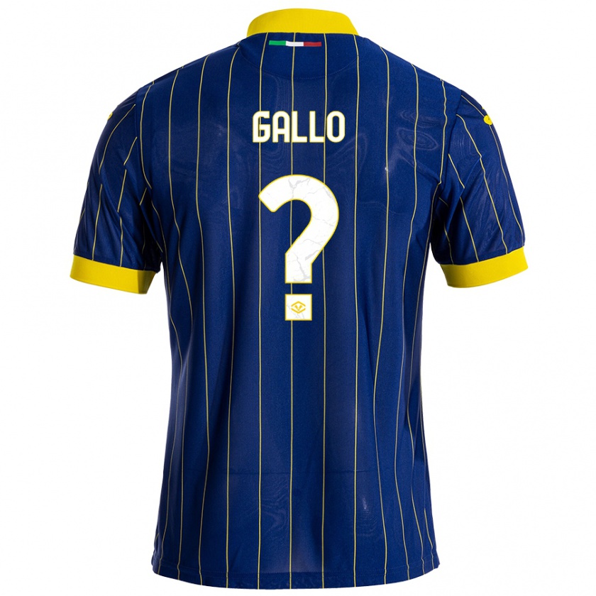 Kandiny Kinder Alessio Gallo #0 Blau Gelb Heimtrikot Trikot 2024/25 T-Shirt