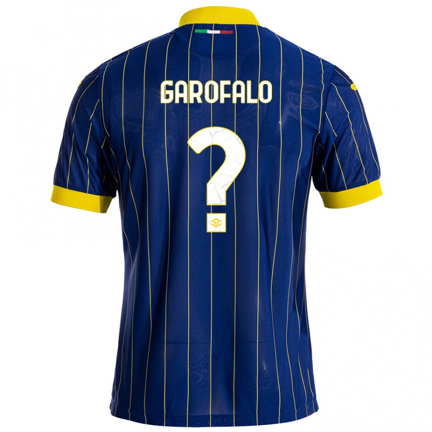 Kandiny Kinder Lorenzo Garofalo #0 Blau Gelb Heimtrikot Trikot 2024/25 T-Shirt