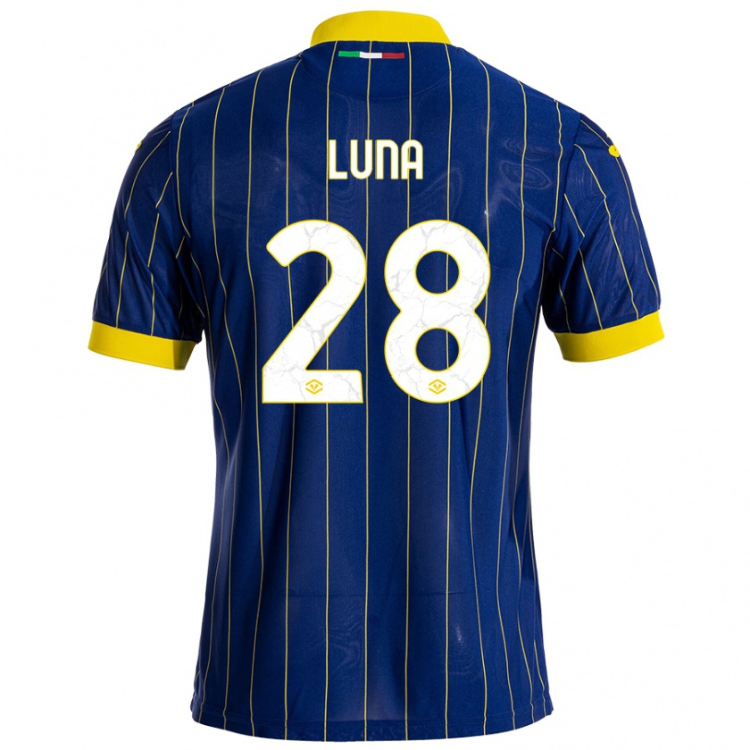 Kandiny Kinder Agustín Luna #28 Blau Gelb Heimtrikot Trikot 2024/25 T-Shirt