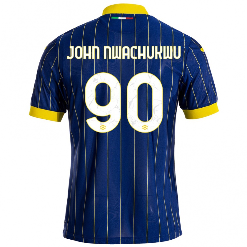 Kandiny Kinder Samuel John Nwachukwu #90 Blau Gelb Heimtrikot Trikot 2024/25 T-Shirt