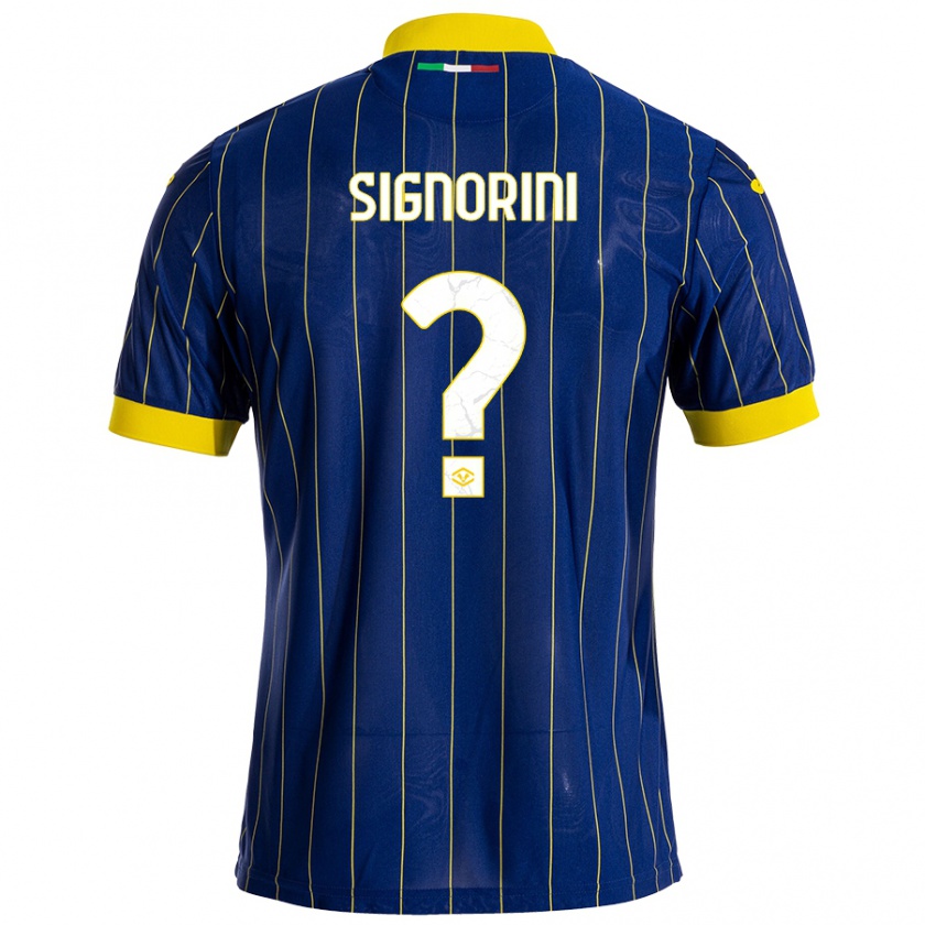 Kandiny Kinder Simone Signorini #0 Blau Gelb Heimtrikot Trikot 2024/25 T-Shirt