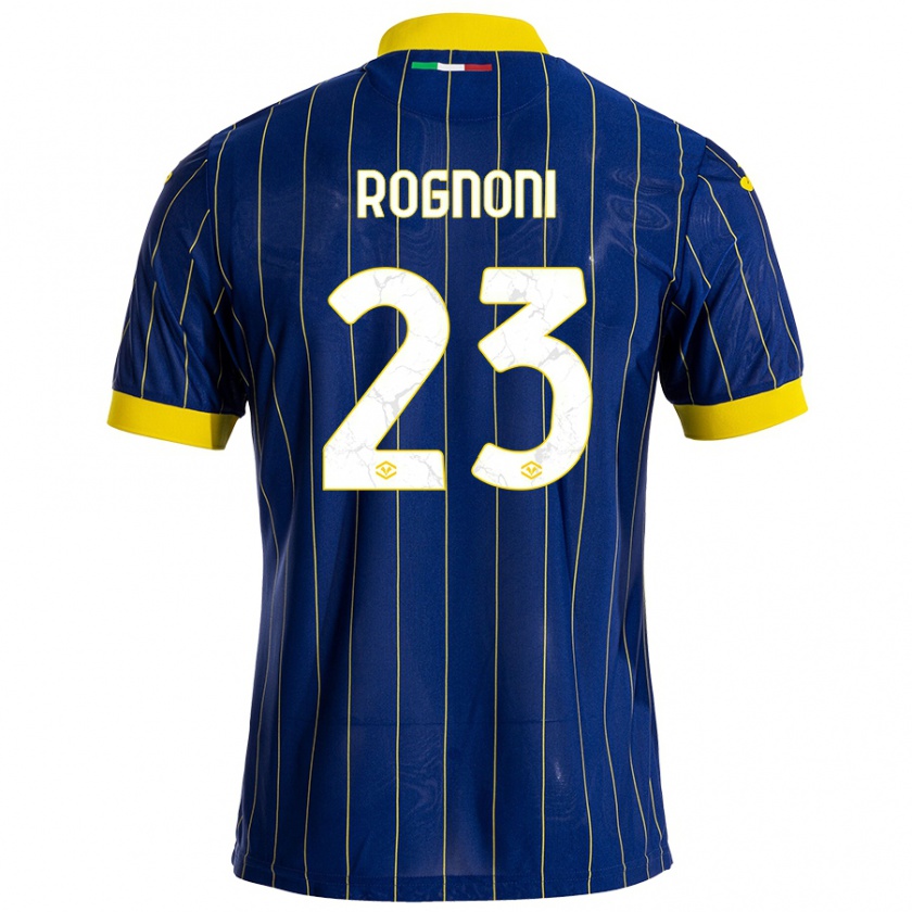 Kandiny Kinder Alessia Rognoni #23 Blau Gelb Heimtrikot Trikot 2024/25 T-Shirt