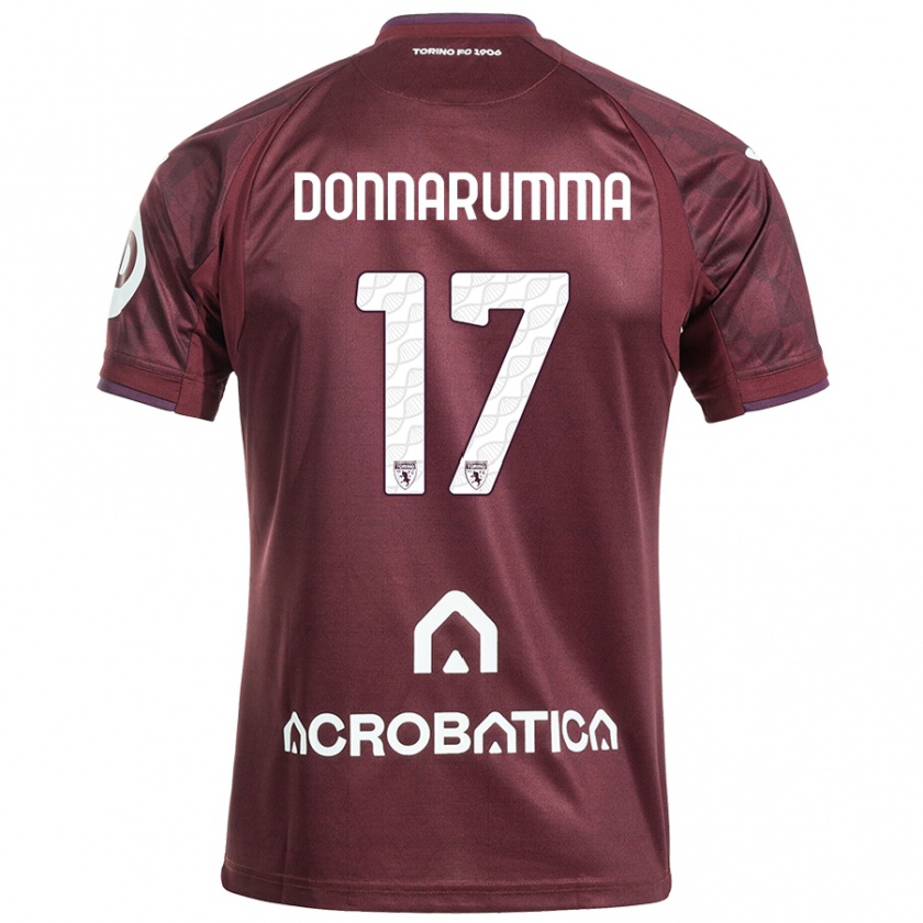 Kandiny Kinder Antonio Donnarumma #17 Kastanienbraun Weiß Heimtrikot Trikot 2024/25 T-Shirt