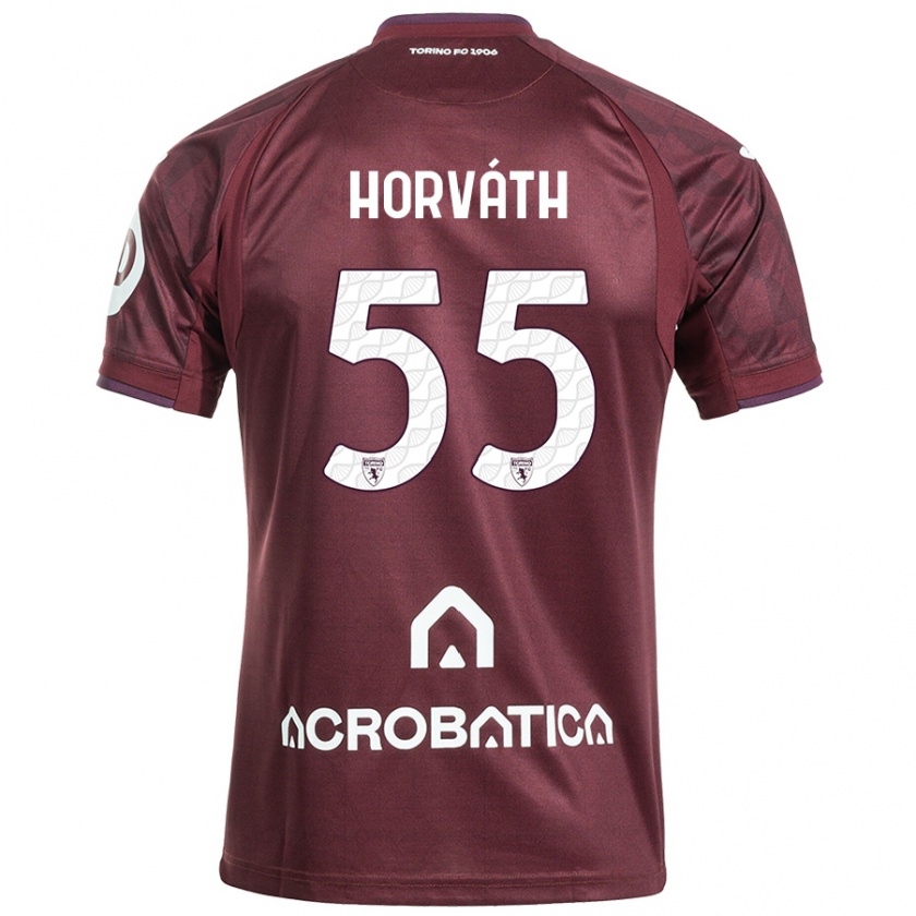 Kandiny Kinder Krisztofer Horváth #55 Kastanienbraun Weiß Heimtrikot Trikot 2024/25 T-Shirt