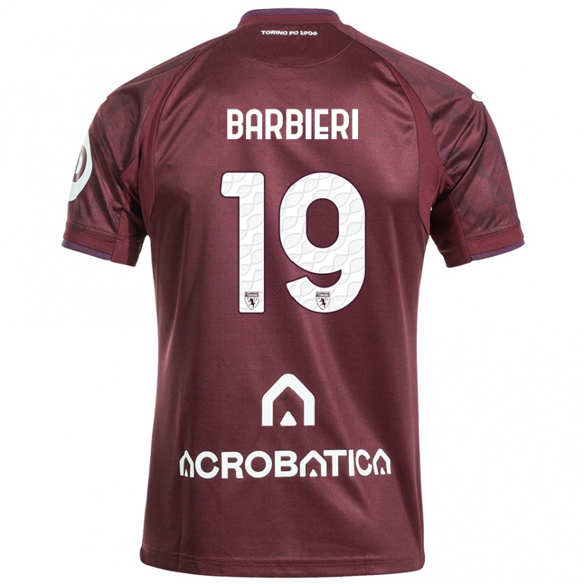 Kandiny Kinder Raffaella Barbieri #19 Kastanienbraun Weiß Heimtrikot Trikot 2024/25 T-Shirt