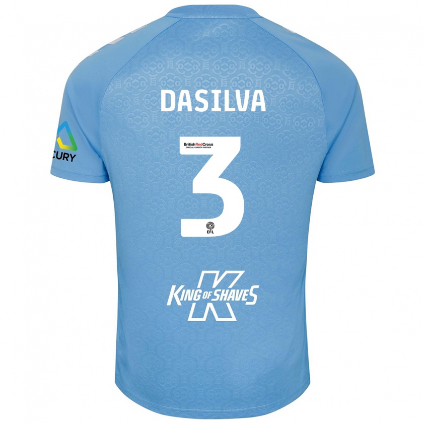 Kandiny Kinder Jay Dasilva #3 Blau Weiß Heimtrikot Trikot 2024/25 T-Shirt