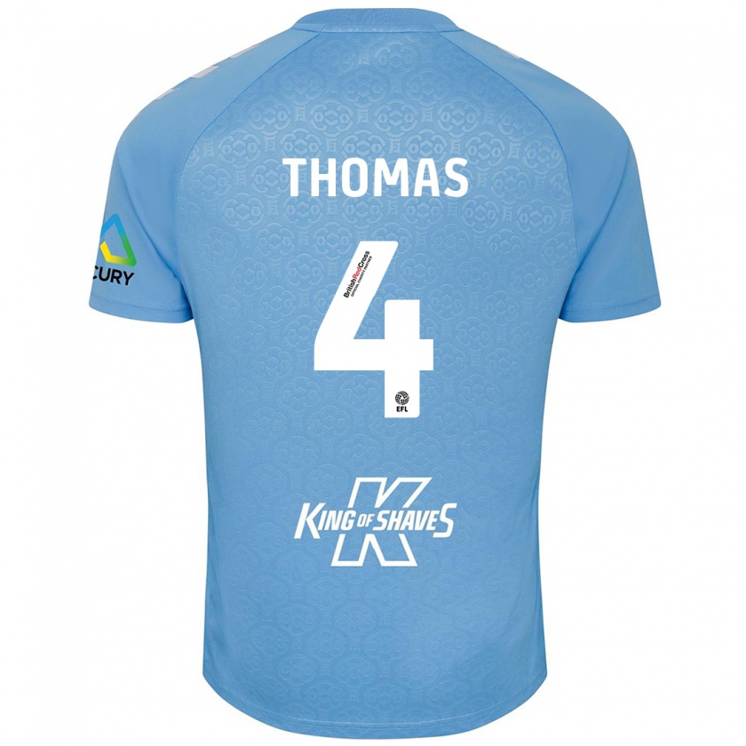 Kandiny Kinder Bobby Thomas #4 Blau Weiß Heimtrikot Trikot 2024/25 T-Shirt