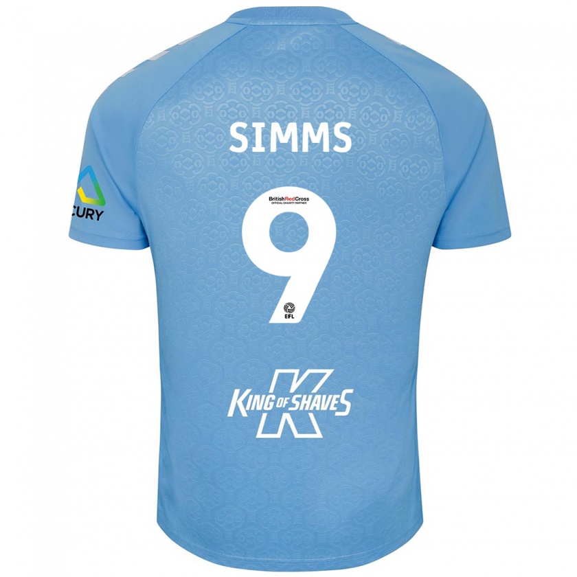 Kandiny Kinder Ellis Simms #9 Blau Weiß Heimtrikot Trikot 2024/25 T-Shirt