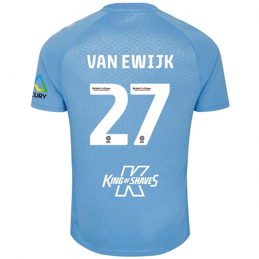 Kandiny Kinder Milan Van Ewijk #27 Blau Weiß Heimtrikot Trikot 2024/25 T-Shirt