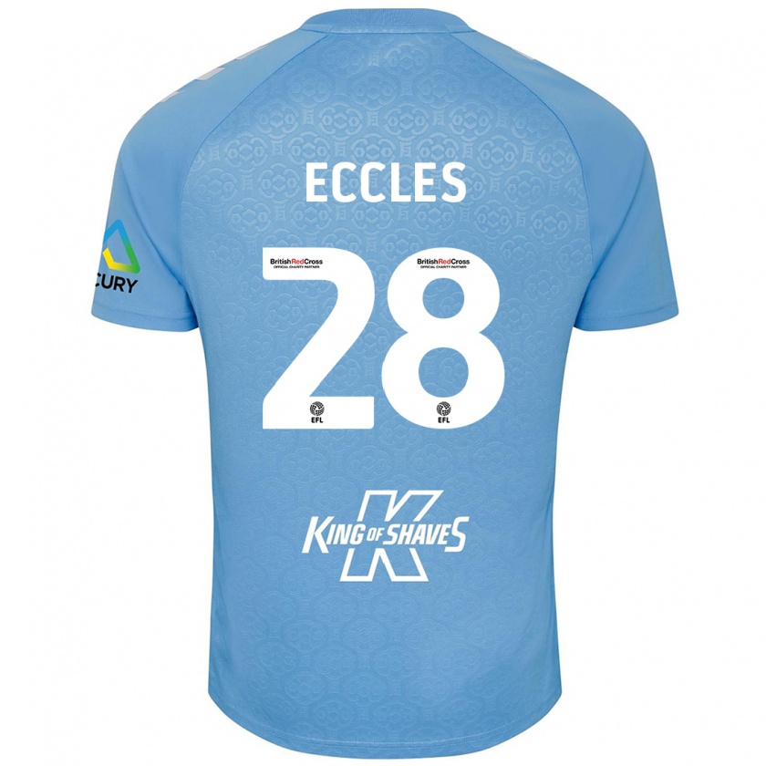 Kandiny Kinder Josh Eccles #28 Blau Weiß Heimtrikot Trikot 2024/25 T-Shirt