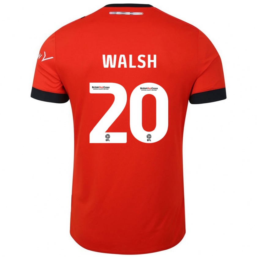 Kandiny Kinder Liam Walsh #20 Orange Schwarz Heimtrikot Trikot 2024/25 T-Shirt