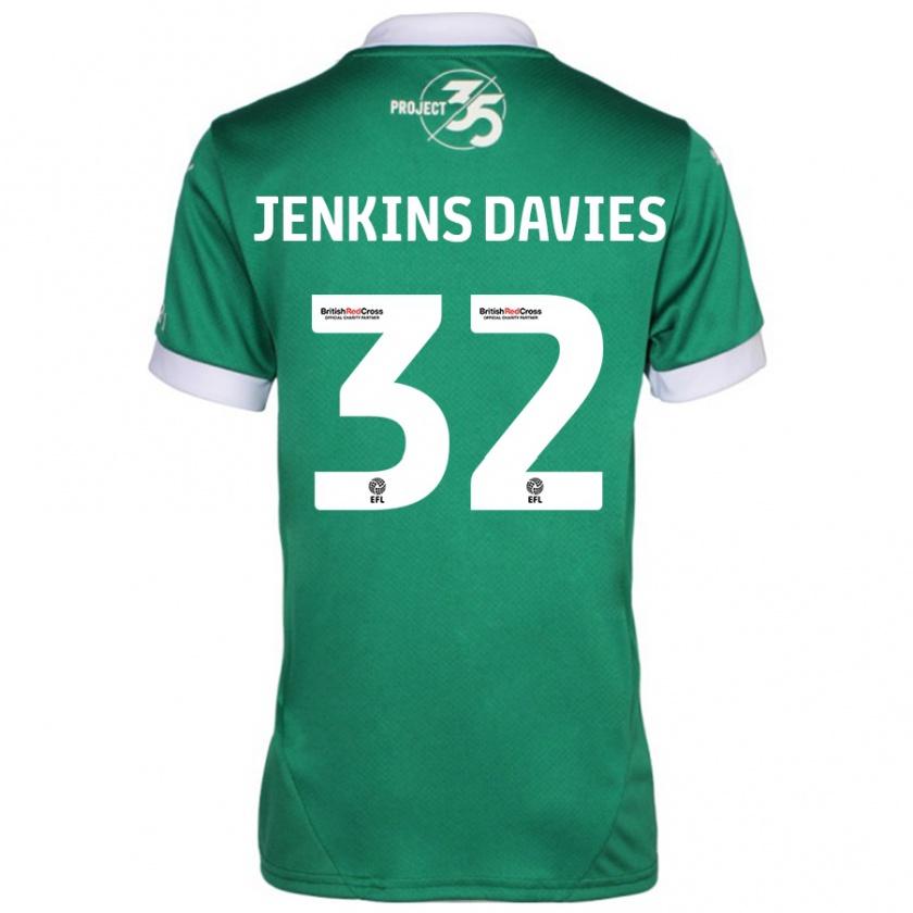 Kandiny Kinder Will Jenkins-Davies #32 Grün Weiß Heimtrikot Trikot 2024/25 T-Shirt