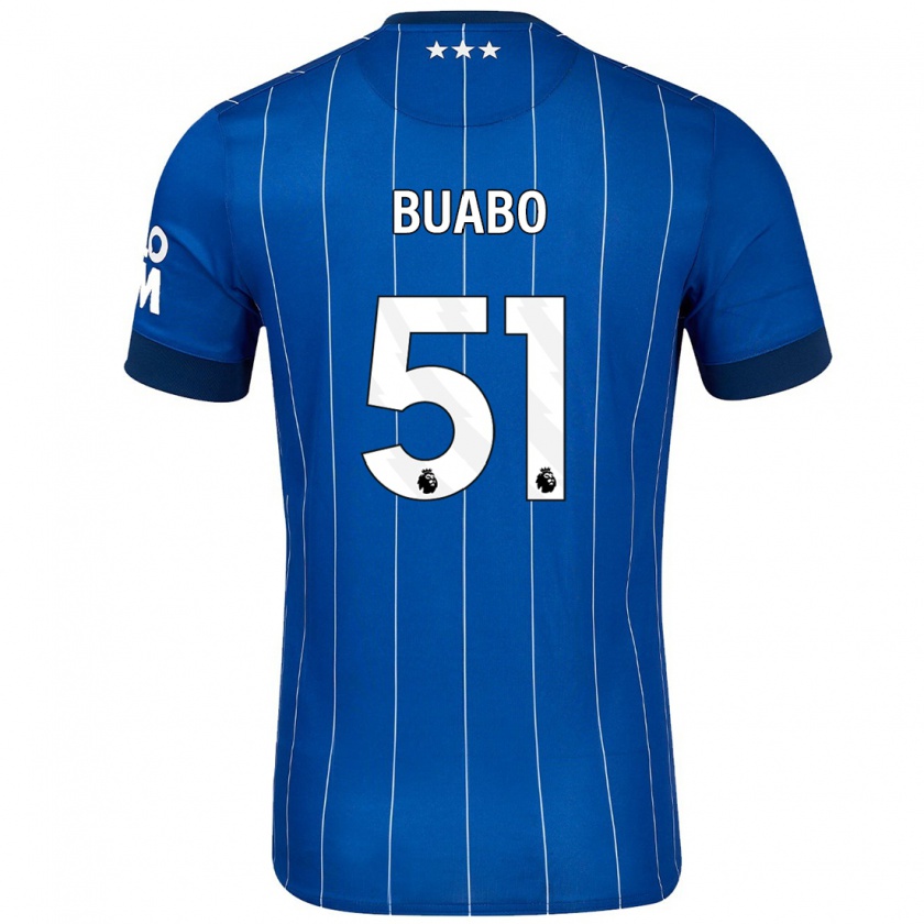 Kandiny Kinder Gerrard Buabo #51 Marineblau Heimtrikot Trikot 2024/25 T-Shirt