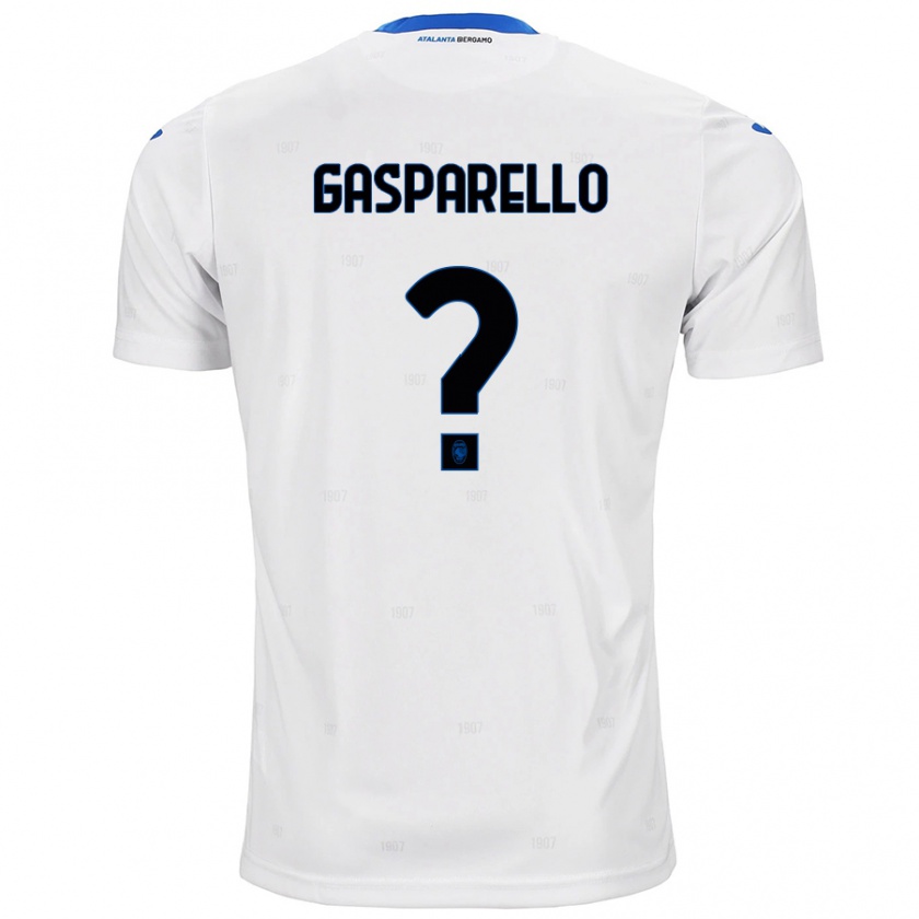 Kandiny Kinder Francesco Gasparello #0 Weiß Auswärtstrikot Trikot 2024/25 T-Shirt