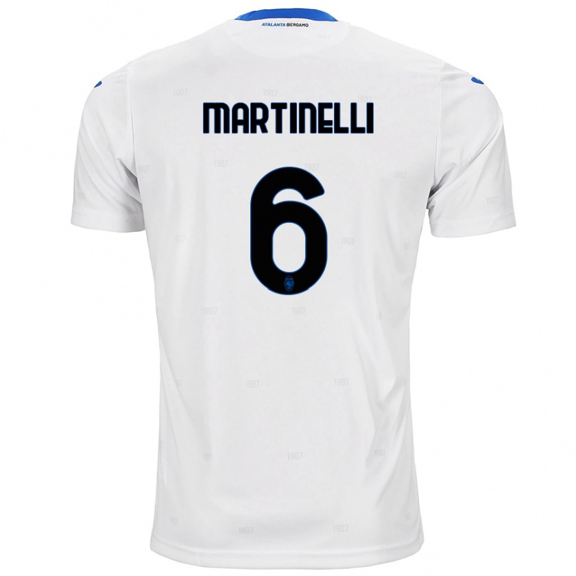 Kandiny Kinder Gabriel Martinelli #6 Weiß Auswärtstrikot Trikot 2024/25 T-Shirt