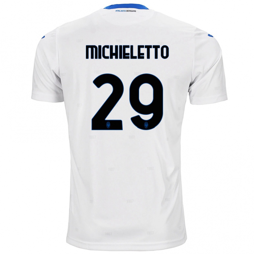 Kandiny Kinder Andrea Michieletto #29 Weiß Auswärtstrikot Trikot 2024/25 T-Shirt