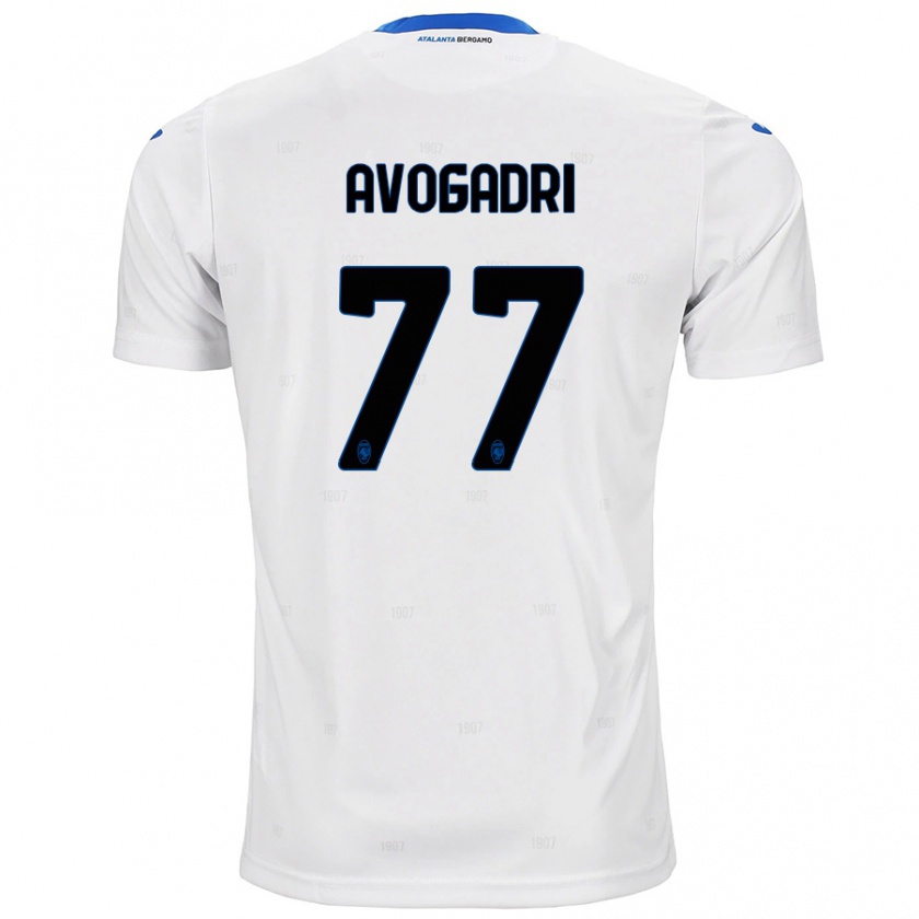 Kandiny Kinder Lorenzo Avogadri #77 Weiß Auswärtstrikot Trikot 2024/25 T-Shirt