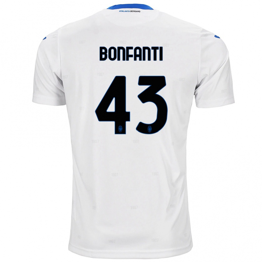 Kandiny Kinder Giovanni Bonfanti #43 Weiß Auswärtstrikot Trikot 2024/25 T-Shirt